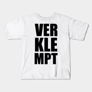 VERKLEPMT Yiddish Trendy Vertical Large Typography Kids T-Shirt